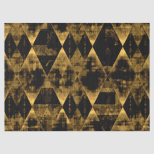 Papel De Seda Diamantes Dourados e Pretos Erráticos