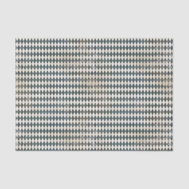 Papel De Seda Diamond de Harlequin Verde Pequeno (Frente )