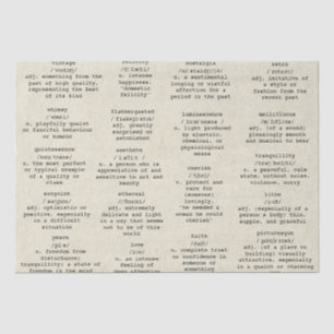 Papel De Seda Dicionário de Digitalização Palavras de Antecipaçã