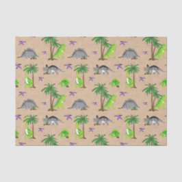 Papel De Seda Dinossaur Land Cute Dino
