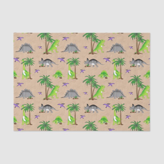Papel De Seda Dinossaur Land Cute Dino (Frente )