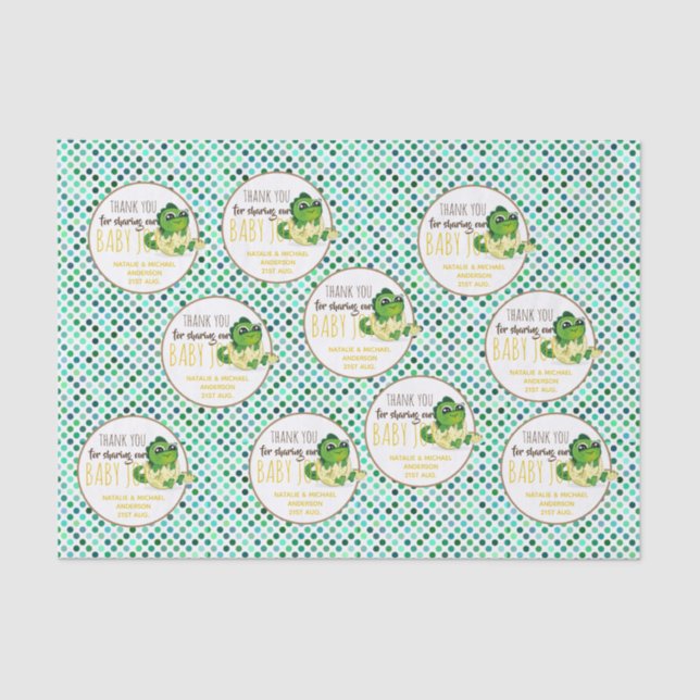 Papel De Seda Dinossauro Bebê Ocupando Garotas-Foguete Chá (Frente )