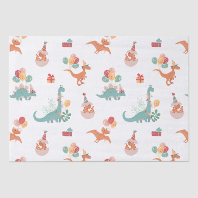 Papel De Seda Dinossauro de Aniversário! (Frente )