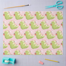 Papel De Seda Dinossauro de Matcha de Morango
