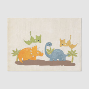 Papel De Seda Dinossauros Cons Vida Selvagem Pré-Histórica