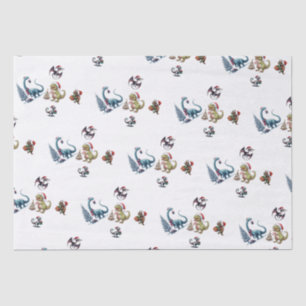 Papel De Seda Dinossauros de Natal bonitos