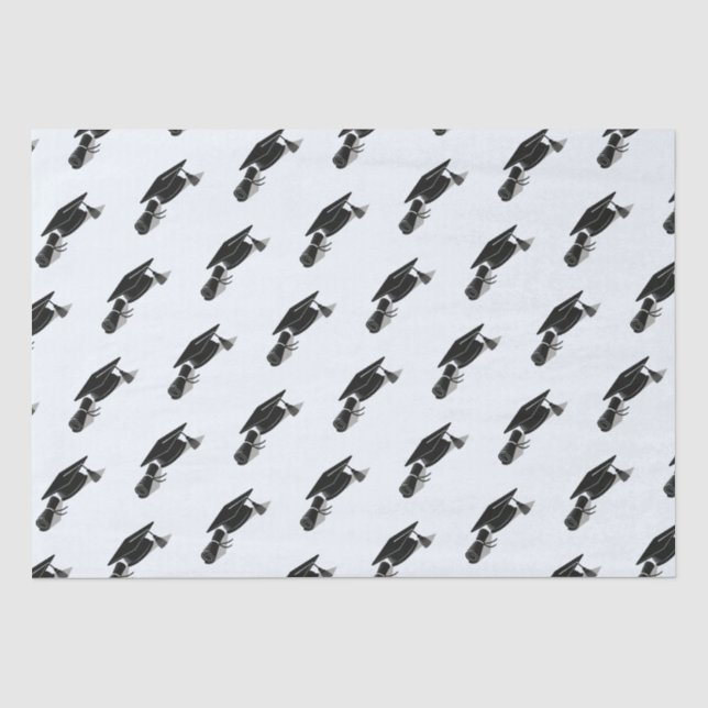 Papel De Seda Diploma de Boné Formando (preto) (Frente )