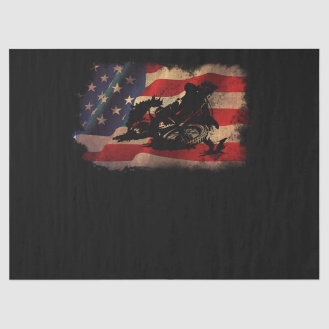 Papel De Seda Dirt Bike American Flag Motocross Biker (Frente )