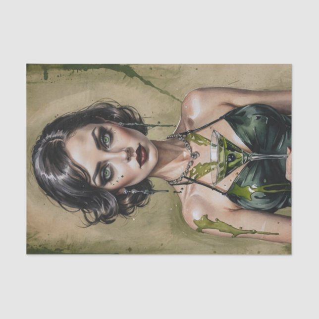 Papel De Seda Dirty Martini Doll Cocktail Decoupage (Frente )