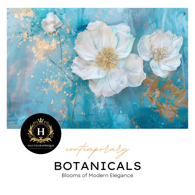 Papel De Seda Discussão de Casamento Floral Dourado e Turquesa (Criador carregado)