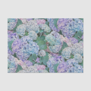 Papel De Seda Discussão de Hydrangea Púrpura Azul Chic