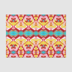 Papel De Seda Discussão de Padrão de Arte Teal Cor-de-Rosa Tri