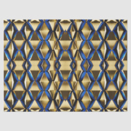 Papel De Seda Discussão de Padrão Moderno Dourado e Sapphire