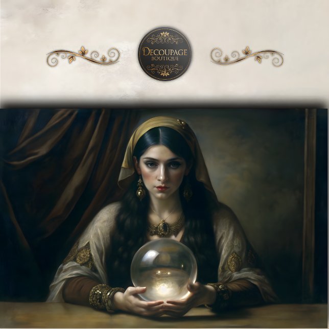 Papel De Seda Discussão do Fortune Teller Crystal Ball (Fortune Teller Crystal Ball Decoupage Tissue Paper)