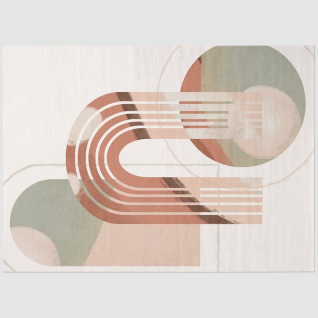 Papel De Seda Discussão Geométrica Orgânica do Arco-Íris Moderno (Frente )