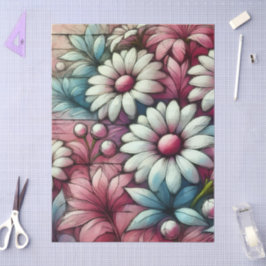 Papel De Seda Disias Daisy Pink White Blue Decoupage