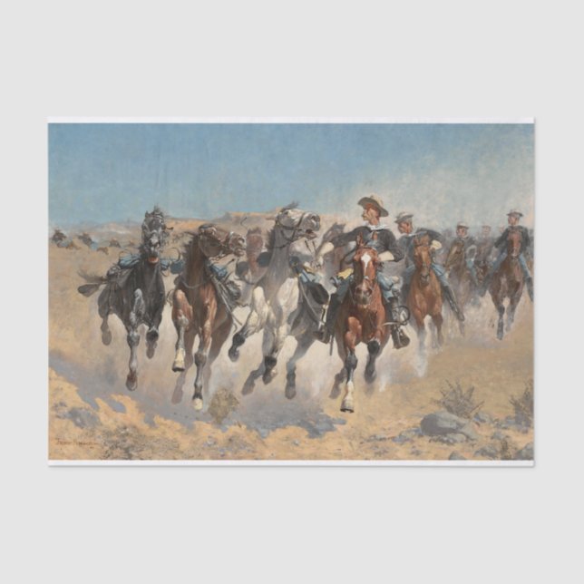 Papel De Seda Dismounted the Fourth Troopers, Frederic Remington (Frente )