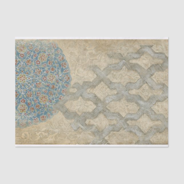 Papel De Seda Disposição Floral Decorativa De Tapeçaria De Prata (Frente )