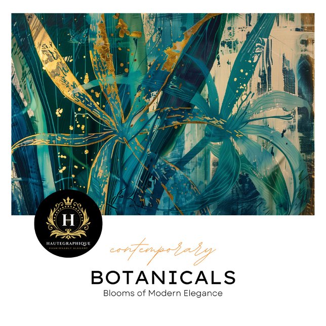 Papel De Seda Dissociação Botânica Tropical Teal e Dourada (Criador carregado)