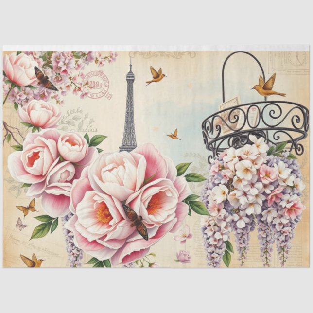 Papel De Seda Dissociação da Colagem Francesa Livremente | Vinta (Frente )