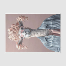 Papel De Seda Dissociação da Jaqueta Llama Rosa Curly Haired