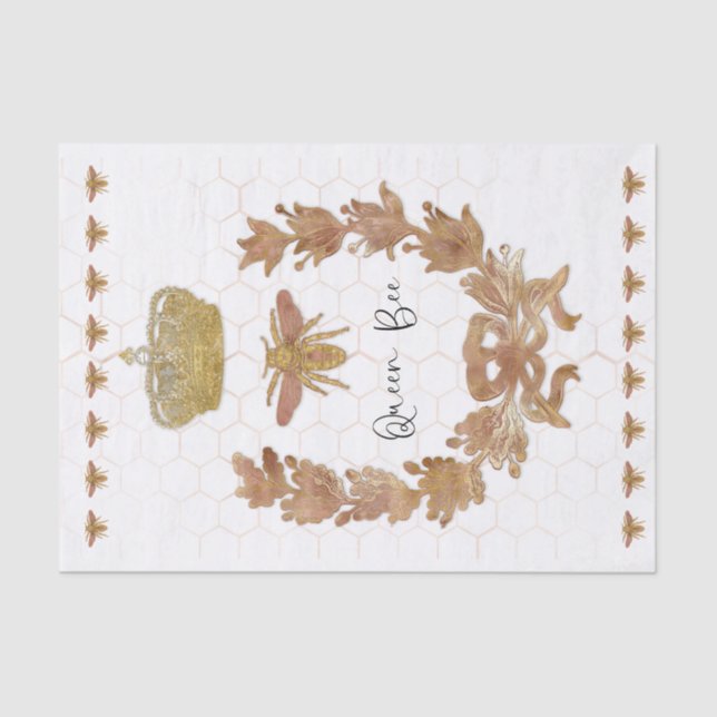 Papel De Seda Dissociação da Rainha Bebê Coroa Rosa Real (Frente )