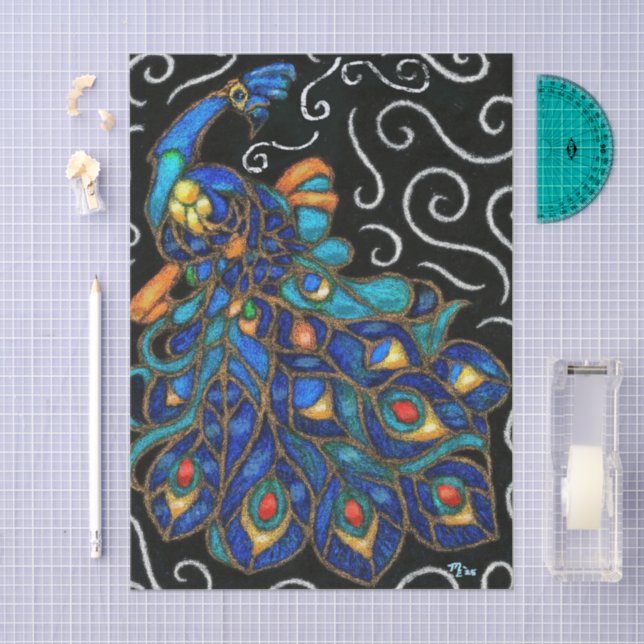 Papel De Seda Dissociação das aves de giz de giz de pássaro (Arte )