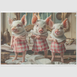 Papel De Seda Dissociação de 3 Porcos Marinhos Checados