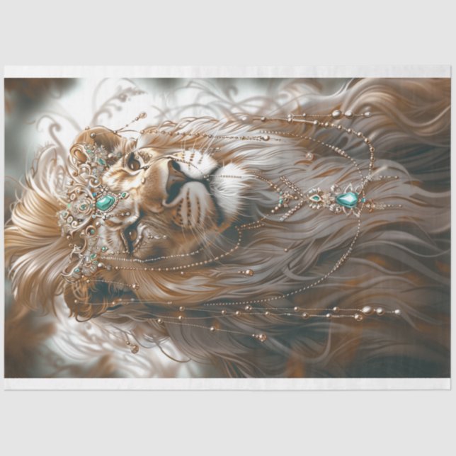 Papel De Seda Dissociação de aparência majestosa do leão branco  (Frente )