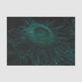 Papel De Seda Dissociação de Arte Floral Preta Verde de Girassol