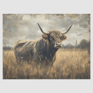 Papel De Seda Dissociação de Arte na Paisagem de Vaca do Planalt