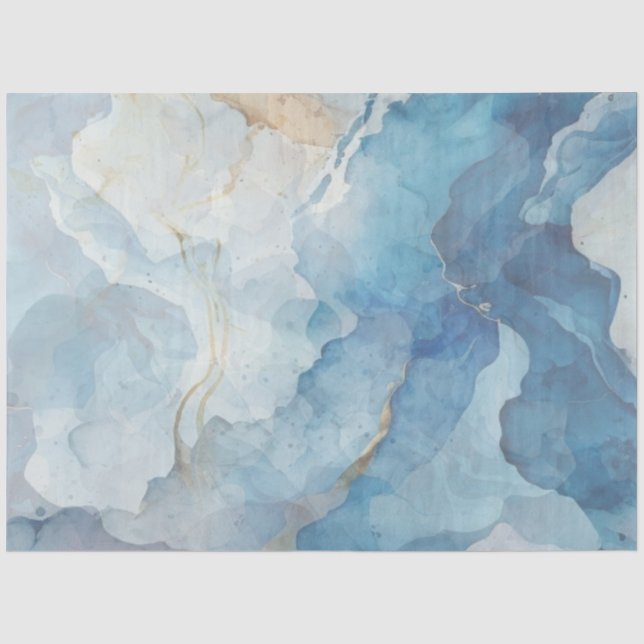Papel De Seda Dissociação de Azul Celestial Artístico Celestial (Frente )