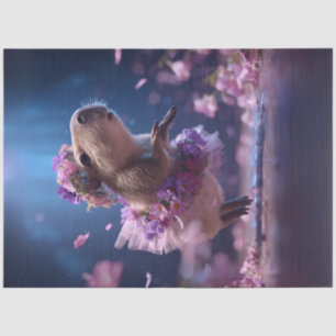 Papel De Seda Dissociação de Capybara Whimsical em Tutu Dançando