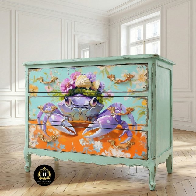 Papel De Seda Dissociação de Caranguejos Florais Vibrantes (Criador carregado)