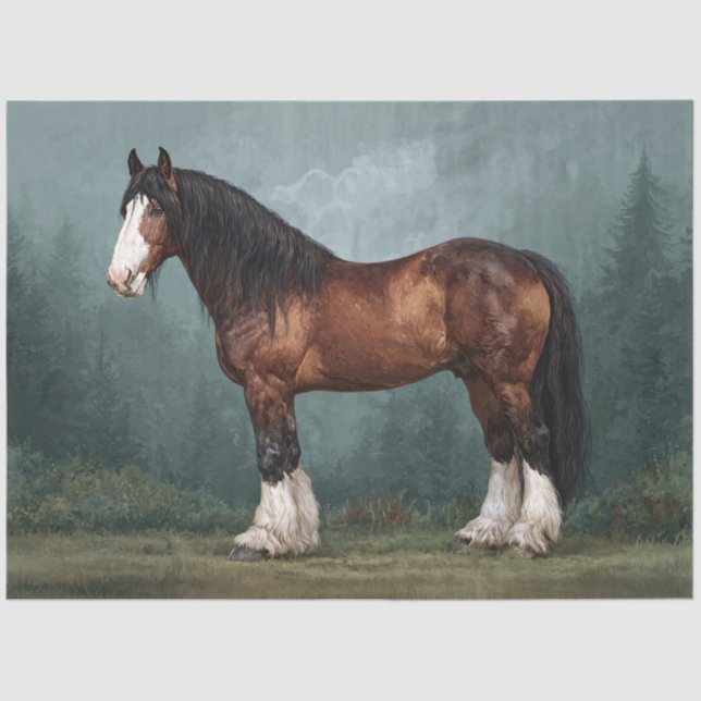 Papel De Seda Dissociação de Cavalo Clydesdale (Frente )
