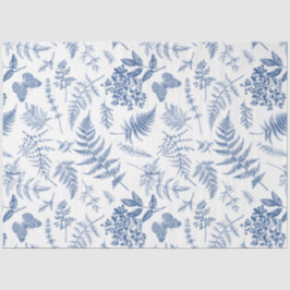 Papel De Seda Dissociação de chinoiserie azul de Vintage