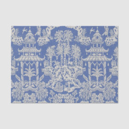 Papel De Seda Dissociação de Chinoiserie Azul e Branco Chinês