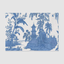 Papel De Seda Dissociação de Chinoiserie Azul e Branco Chinês
