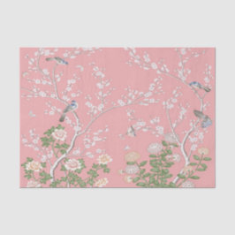 Papel De Seda Dissociação de Chinoiserie Rosa