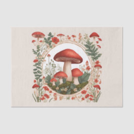 Papel De Seda Dissociação de Cogumelos Cottagecore