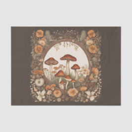 Papel De Seda Dissociação de Cogumelos Cottagecore