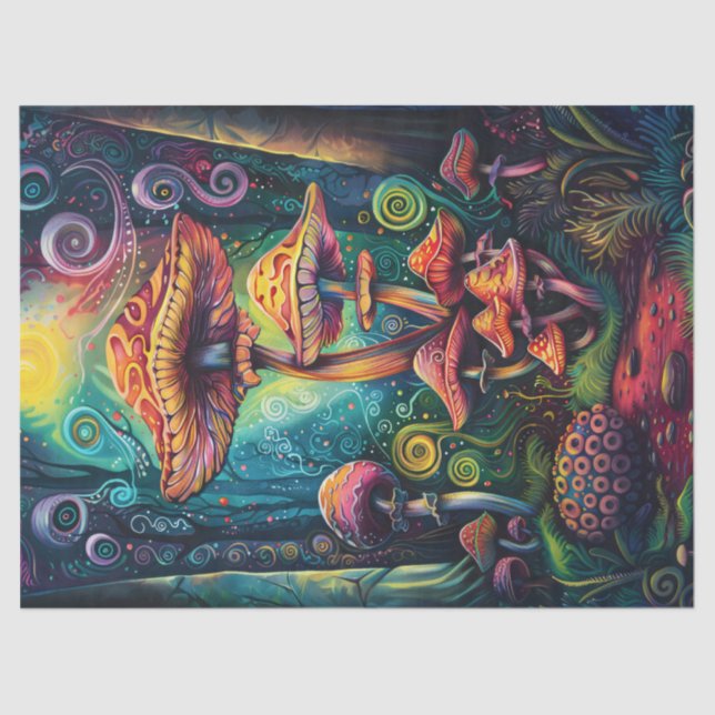 Papel De Seda Dissociação de Cogumelos Psicodélicos (Frente )
