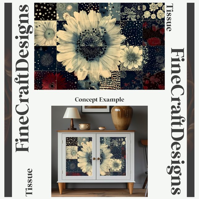 Papel De Seda Dissociação de Colagem de Azulejo Floral Aleatória (Criador carregado)