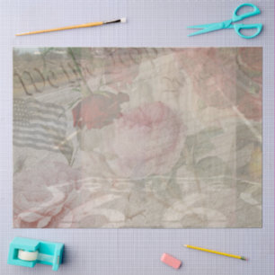 Papel De Seda Dissociação de Colagem Floral dos EUA