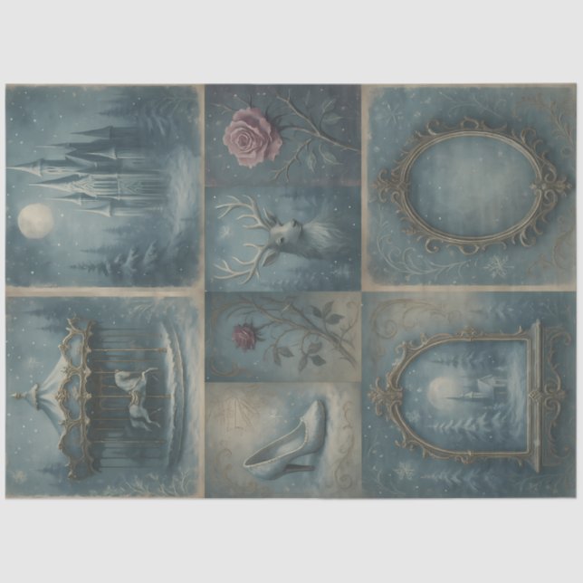 Papel De Seda Dissociação de Contos de Inverno Encantados (Frente )