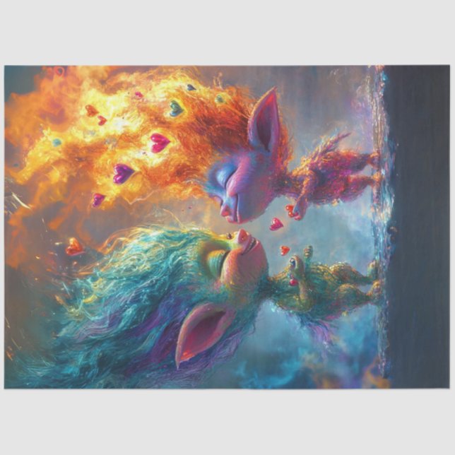 Papel De Seda Dissociação de criaturas brancas brilhantes (Frente )