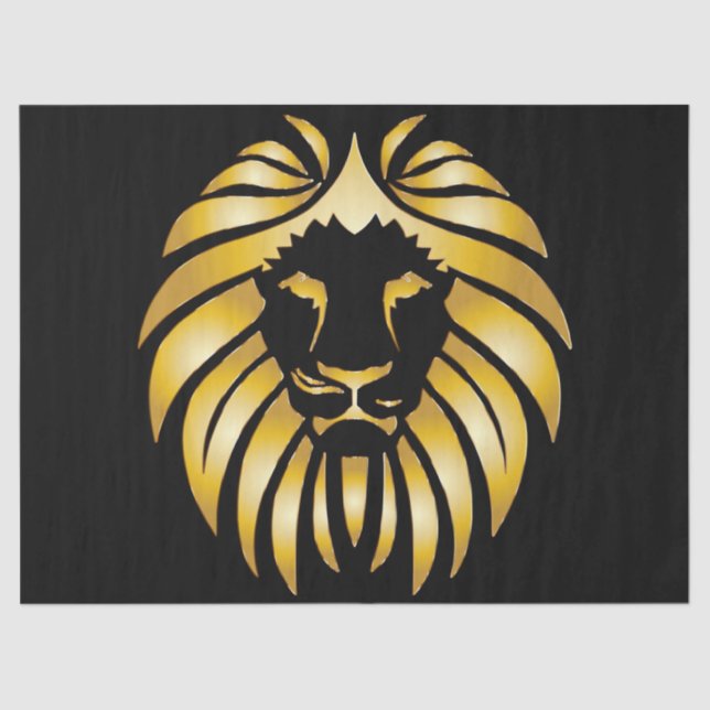 Papel De Seda Dissociação de Design de Cabeça de Leões Metálicos (Frente )