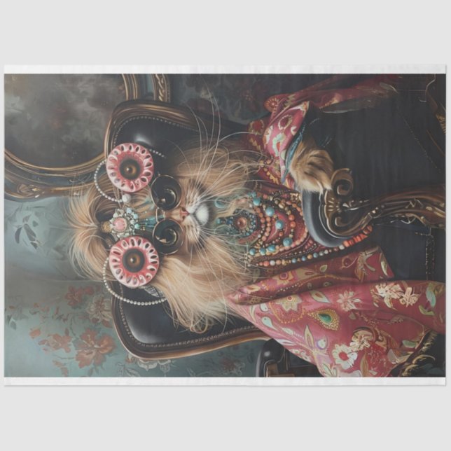 Papel De Seda Dissociação de Estilo de Hippie dos Pares do Cat (Frente )