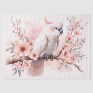Papel De Seda Dissociação de Flores Rosa e Cockatoa