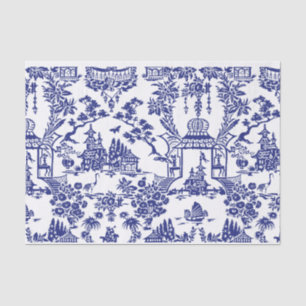 Papel De Seda Dissociação de Fluxo Azul de Chinoiserie Azul